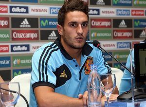 Koke compadece en rueda de prensa tras su primera convocatoria con la selección española en Ecuador